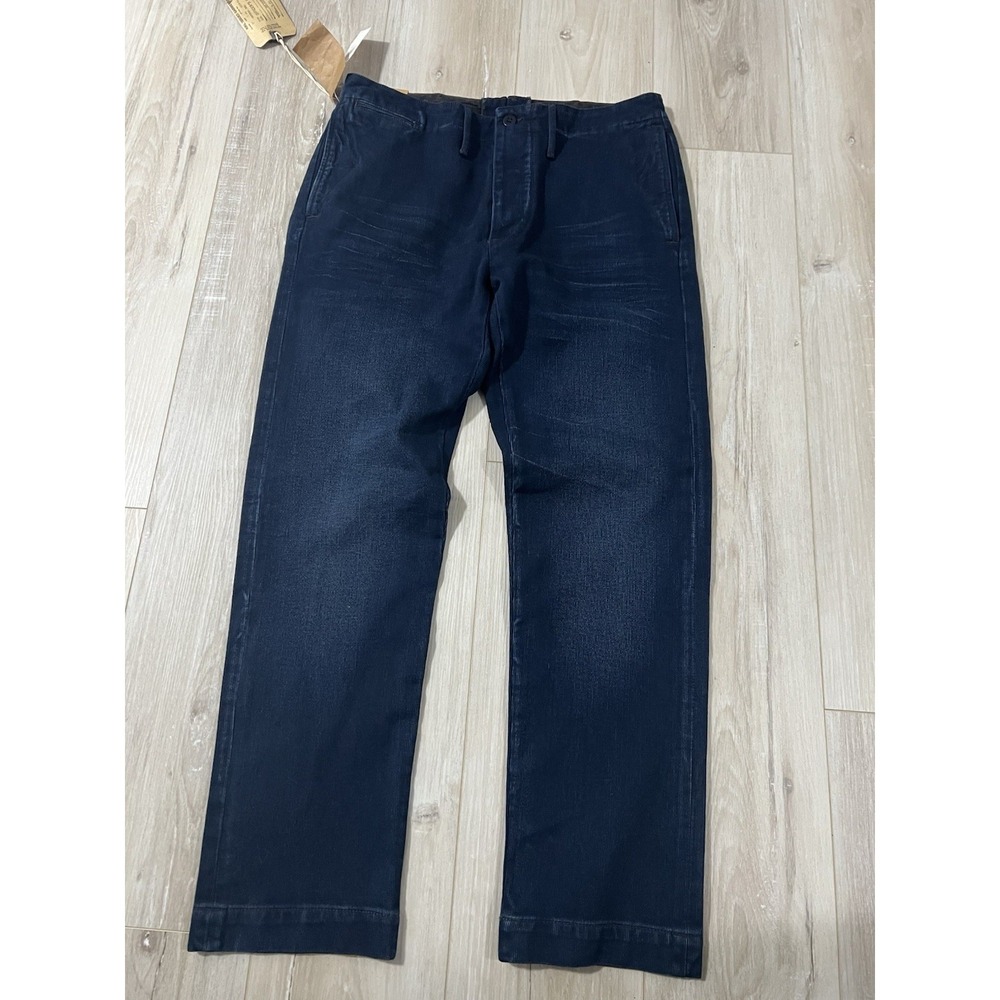 Double RL RRL Pants Mens Chino Officer Trouser Field Twill Blue  Size 32/30